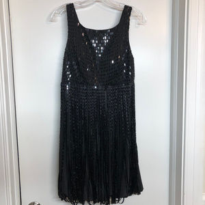 New Jovani Beaded Detail Black Sleeveless Cocktail Dress Size S LBD Party